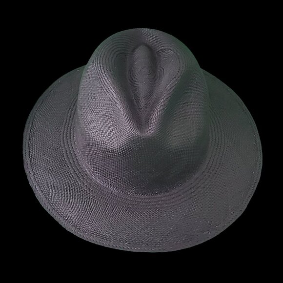 M.A.M.A. - Fedora Women\'s Black Straw Hat, Black Ribbon